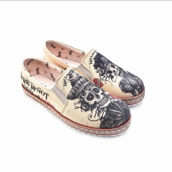 Goby Forever Love Sugar Skull Sneakers Size 10 - Picture 2 of 8